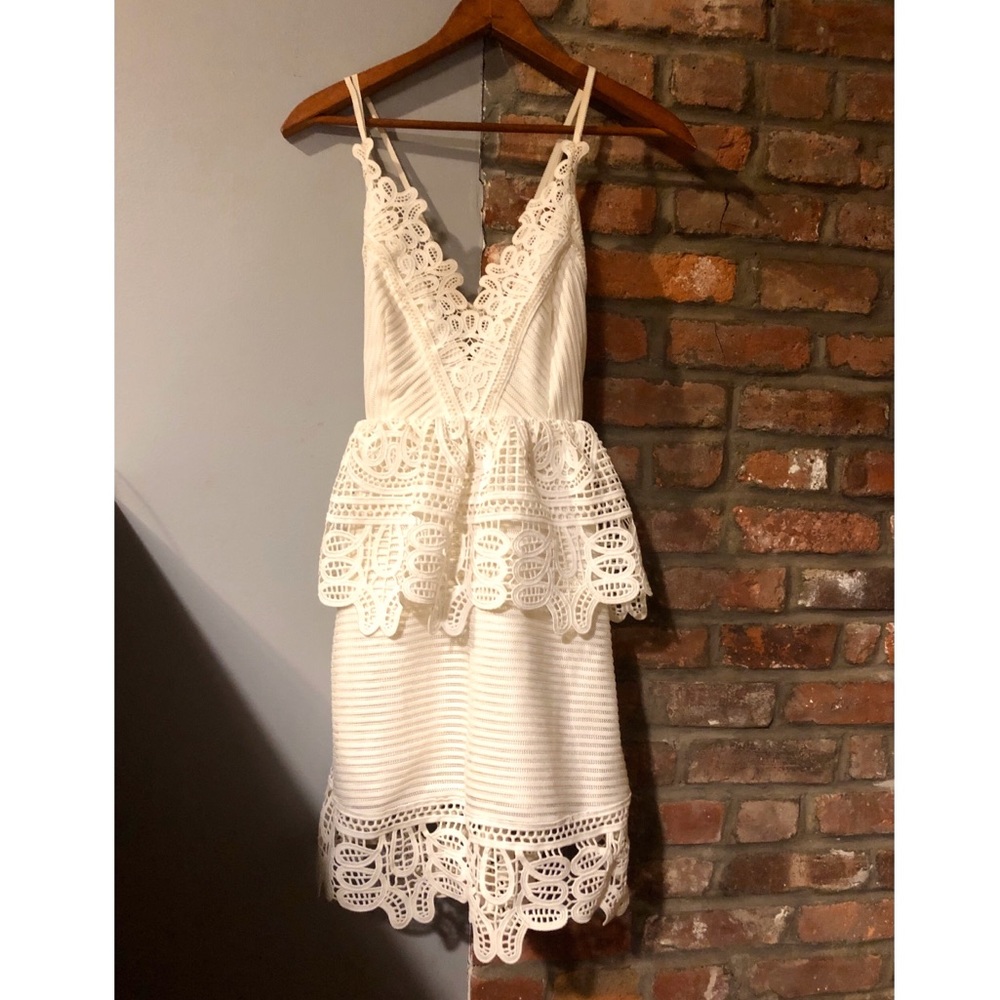 Self-Portrait White Lace Dress, Size 4